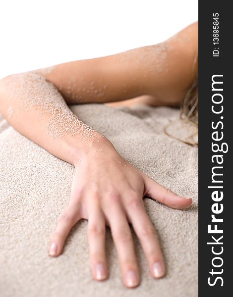 Beach - Part Of Female Body, Hand On Sand