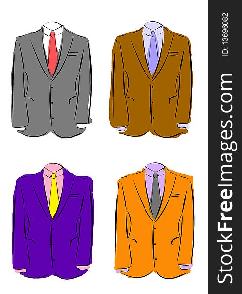 A series of colourful menswear.