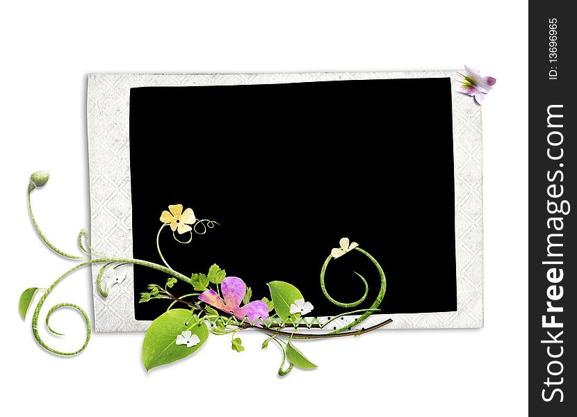 Paper Frame With Spring Flowers