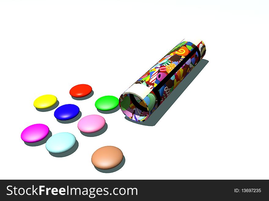 Candy Box with colorful candies.