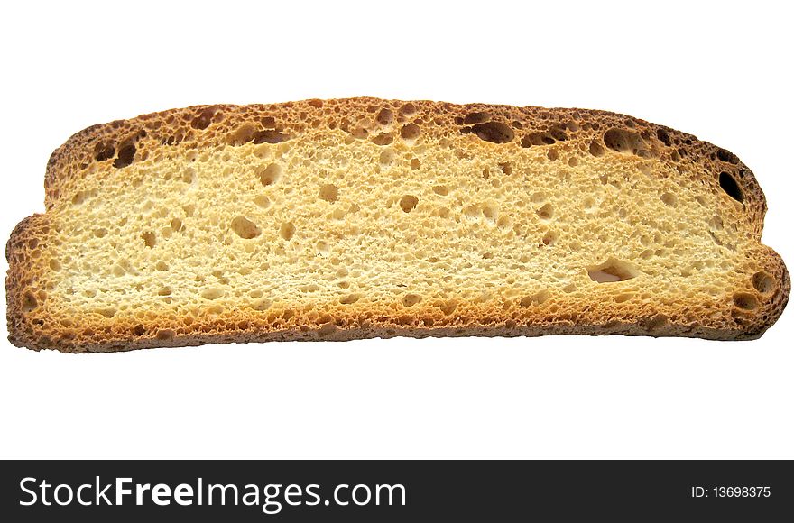 A big rusk (or toast) isolated on white background.