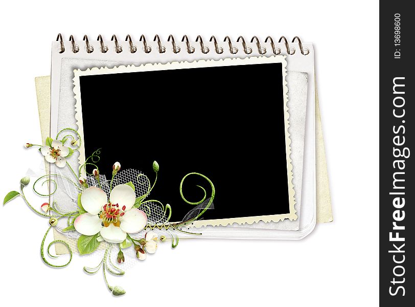 Beautiful spring frame with apple tree flowers