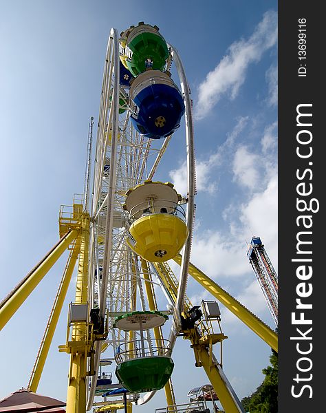 Rollercoaster in amusement park