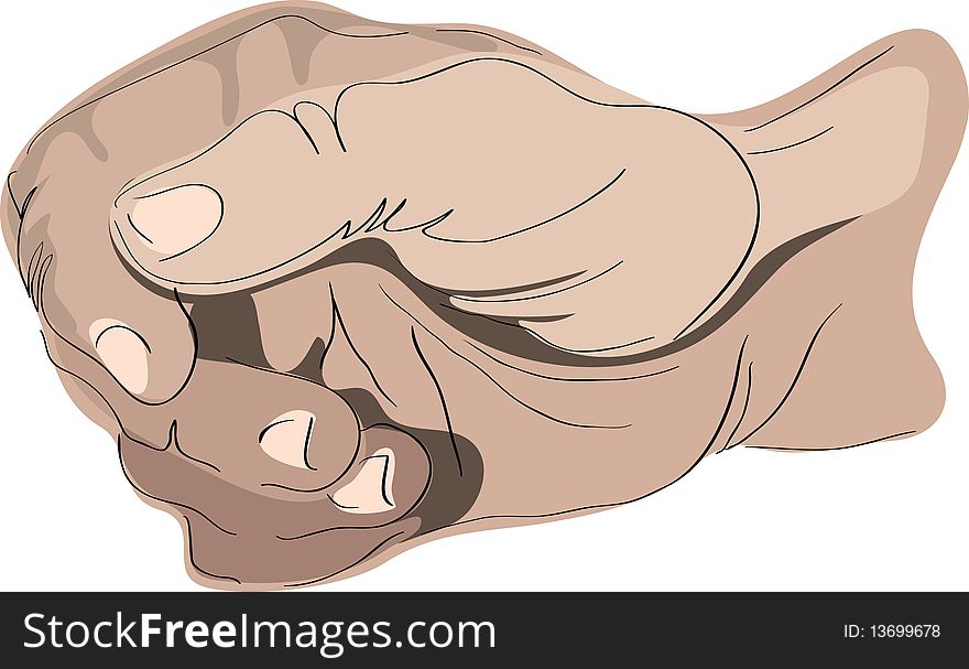 Handmade sketch of man's hand. Handmade sketch of man's hand