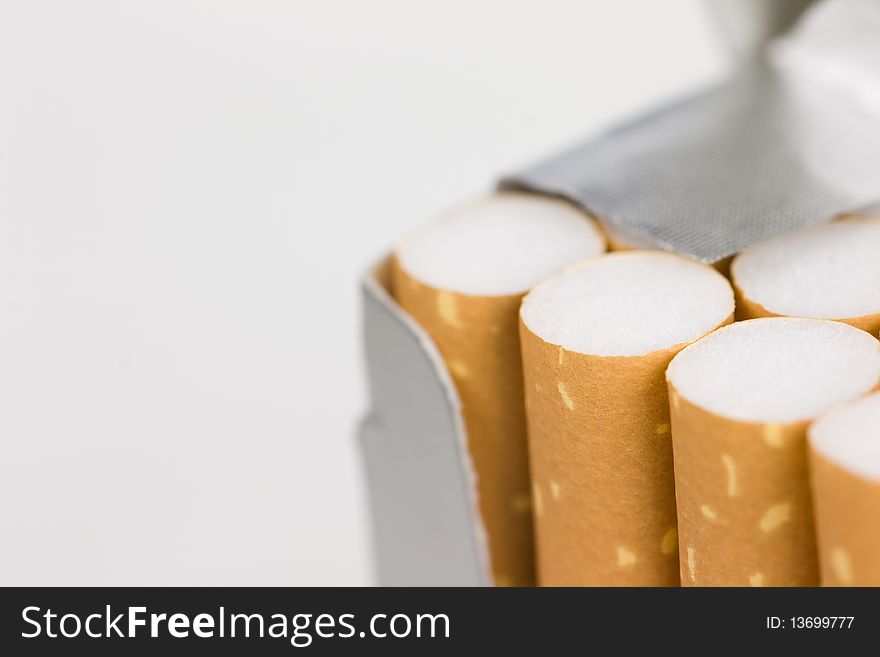 Cigarettes pack isolated on a white background