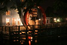Nighttime Waterwheel Royalty Free Stock Image Nighttime Waterwheel Royalty Free Stock Image