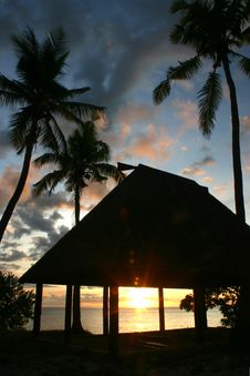 Pacific Hut Sunset Royalty Free Stock Photo Pacific Hut Sunset Royalty Free Stock Photo