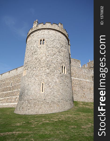 Windsor Castle turret on a summer's day. Windsor Castle turret on a summer's day