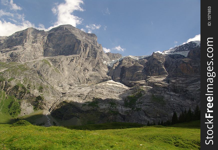 A view of the back country East of Grindelwald, Switzerland. A view of the back country East of Grindelwald, Switzerland