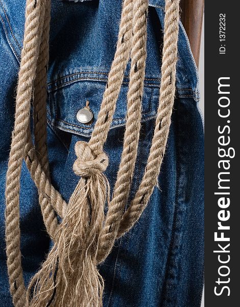 Cowboy rope with jeans cloth