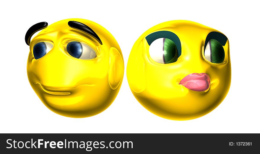 3D generated happy and fun smilies