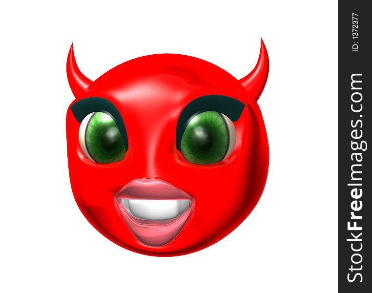 3D generated devil smilie smiling