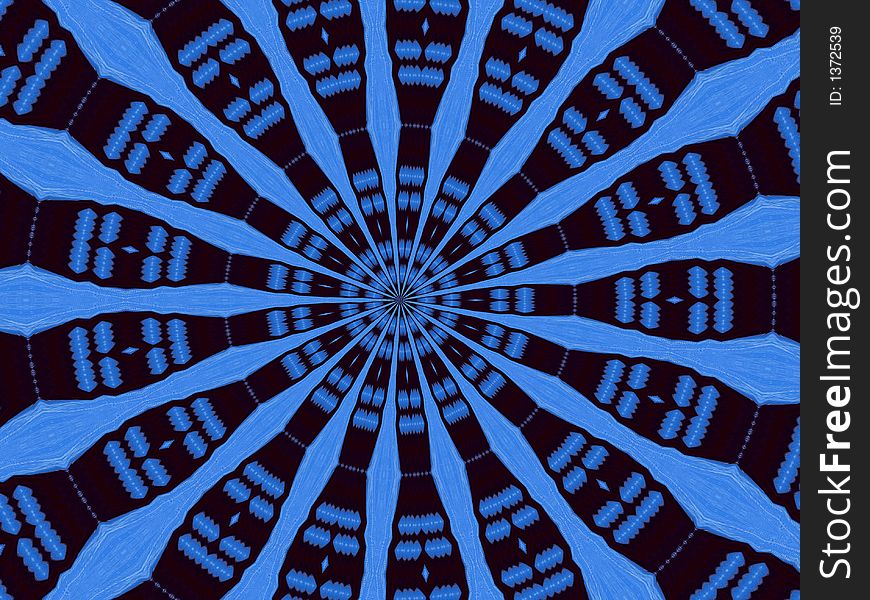 Blue kaleidoscope circle