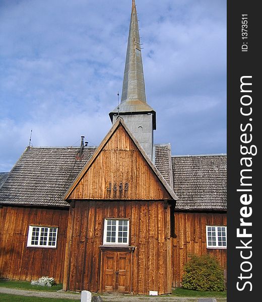 Norwegian wooden church built in 1652. Norwegian wooden church built in 1652.