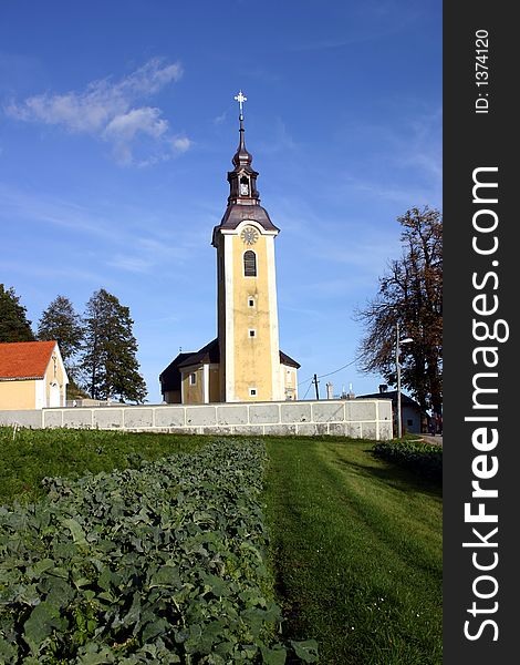 Old church on the hill in the countryside. Old church on the hill in the countryside