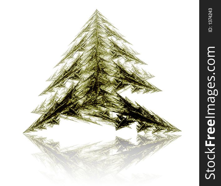 Fractal abstract - christmas tree (with reflection)