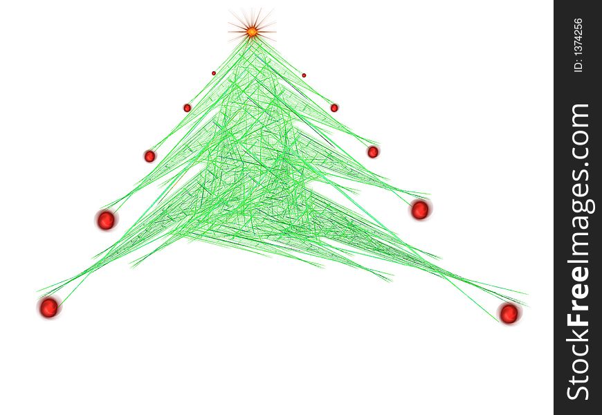 Fractal abstract - christmas tree with decorations