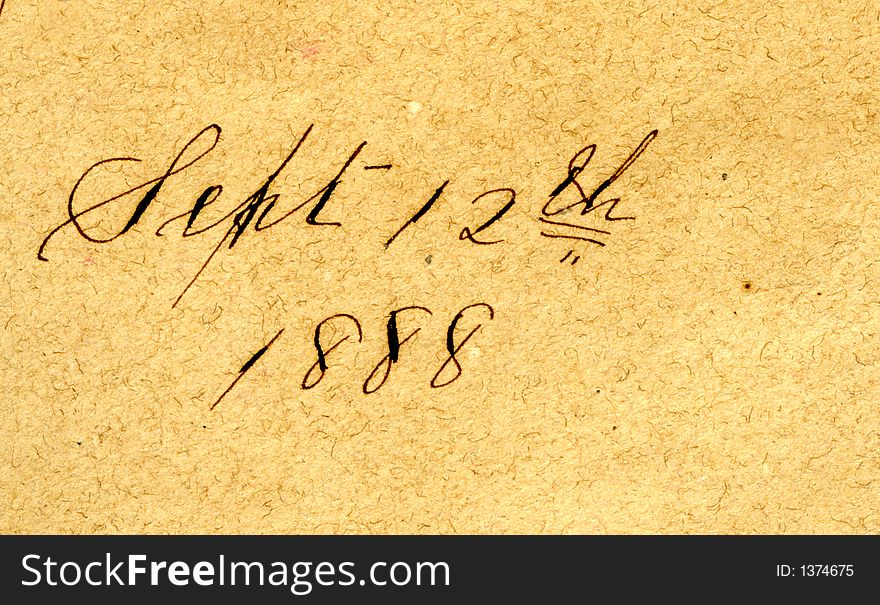 Handwriting From 1888