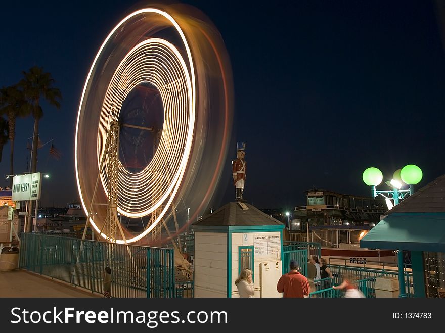 Night shot of ferris wheel ride at a carnival. Night shot of ferris wheel ride at a carnival