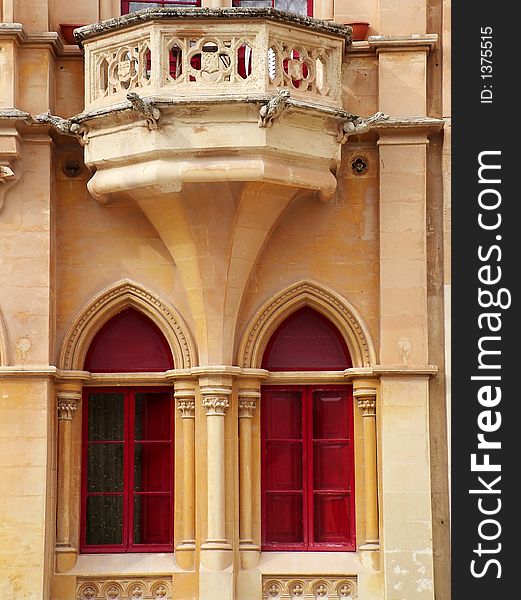 Detail of various buildings in Malta's medieval city of Mdina. Detail of various buildings in Malta's medieval city of Mdina