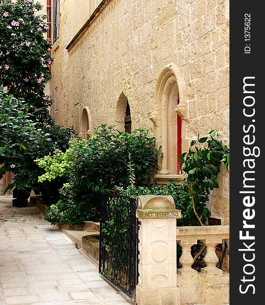 Detail of various buildings in Malta's medieval city of Mdina. Detail of various buildings in Malta's medieval city of Mdina