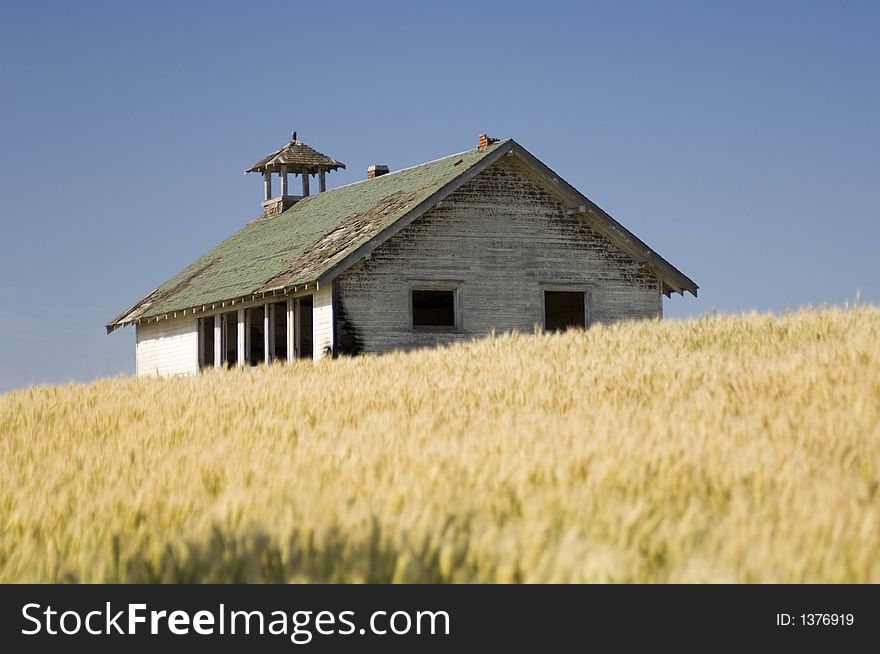 Abandoned House In Wheat Field