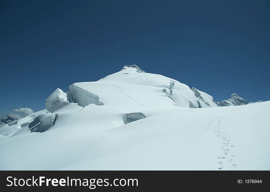 Snowcowered mountain in the Cordilleras ,Peru. Snowcowered mountain in the Cordilleras ,Peru