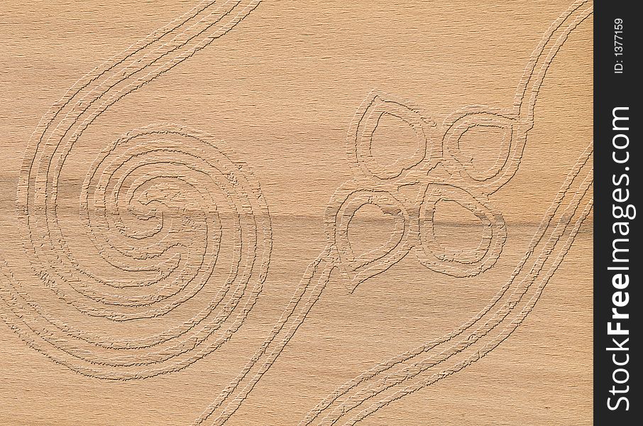 Oak wood texture with decoration