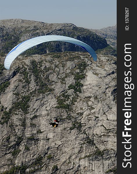 Paragliding over mountains