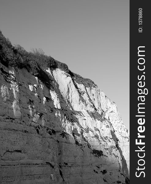 A Scene of a coastal shoreline in Devon, England.