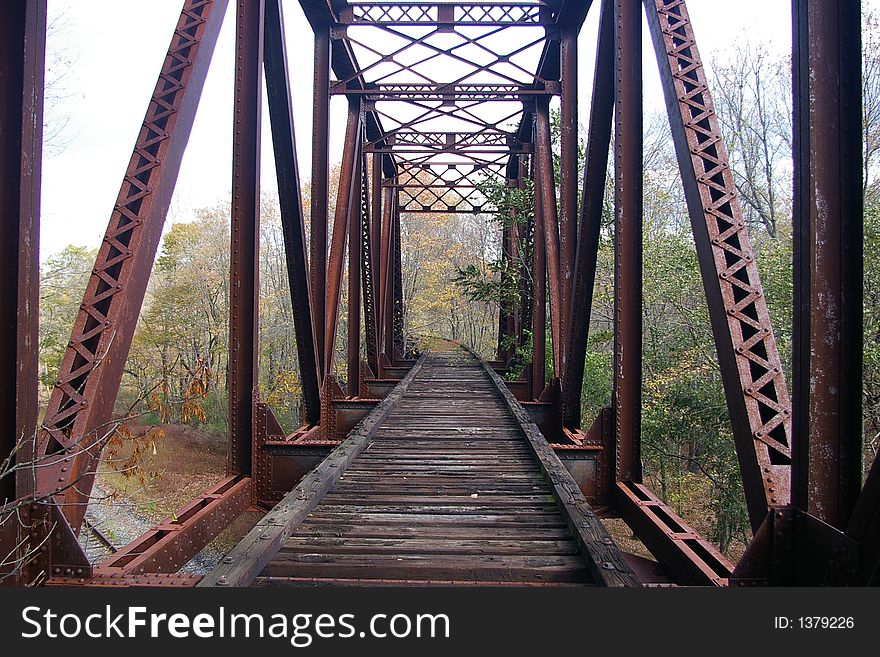 This is an abandoned railroad trestle once used by the famous Pennsylvania RR. This is an abandoned railroad trestle once used by the famous Pennsylvania RR.