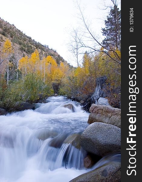 Flowin creek in the high Sierras, California. Flowin creek in the high Sierras, California