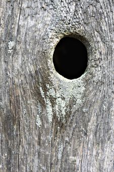 Gray Wood Background With Hole Stock Photography