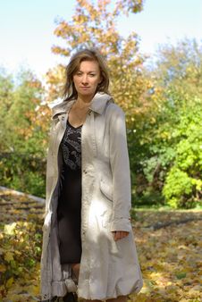 Woman In An Autumn Park Stock Image