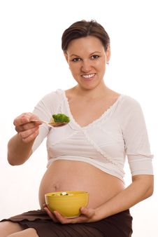Woman Eats Vegetables On White Background Stock Photography Woman Eats Vegetables On White Background Stock Photography