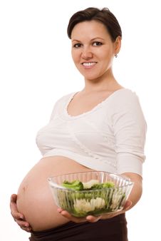 Woman With Vegetables On White Background Royalty Free Stock Photos Woman With Vegetables On White Background Royalty Free Stock Photos