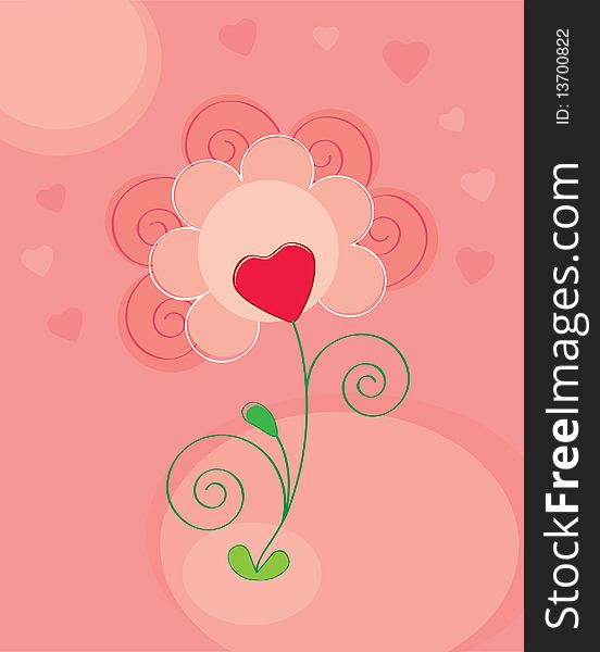 Vector illustration. Abstraction. Sprout with a heart. Vector illustration. Abstraction. Sprout with a heart.