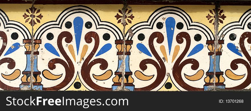 Detail of Portuguese glazed tiles. Detail of Portuguese glazed tiles.