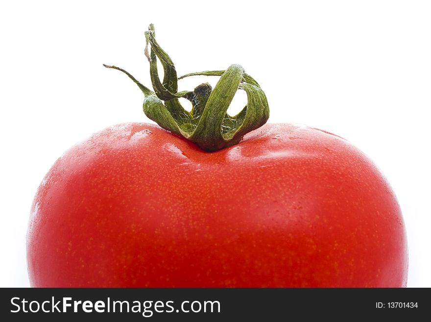 Ripe red tomato isolated on white. Ripe red tomato isolated on white
