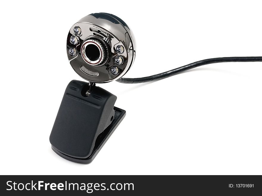 Digital webcam on white background