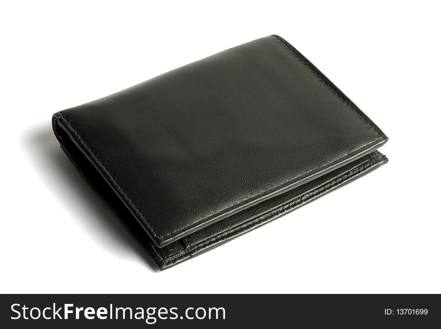 Black wallet isolated on white
