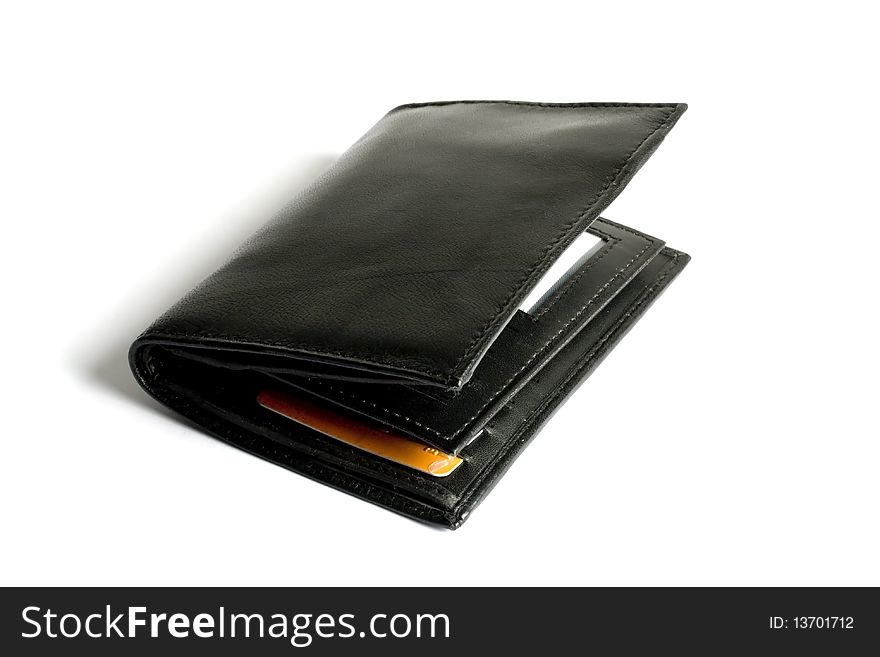 Black wallet isolated on white