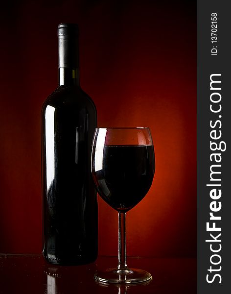 Wine glass on dark background