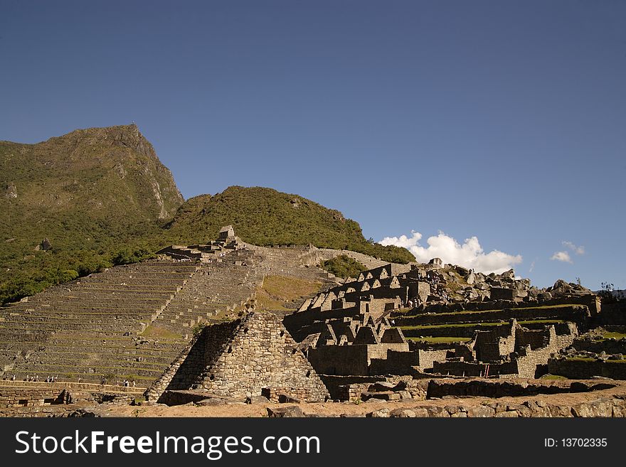 Ancient ruins of Machu Picchu in Peru on a sunny day