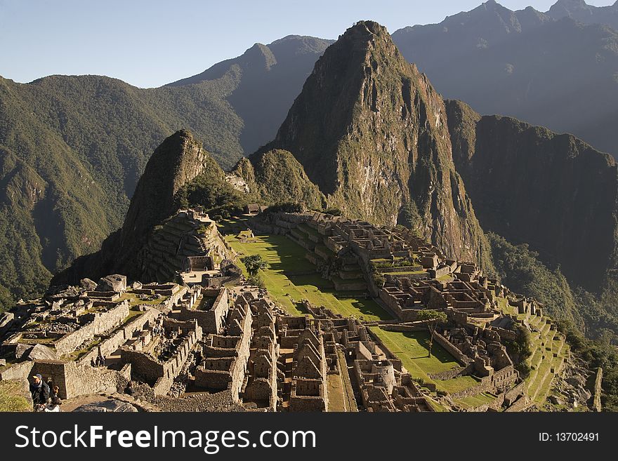 Ancient ruins of Machu Picchu in Peru on a sunny day