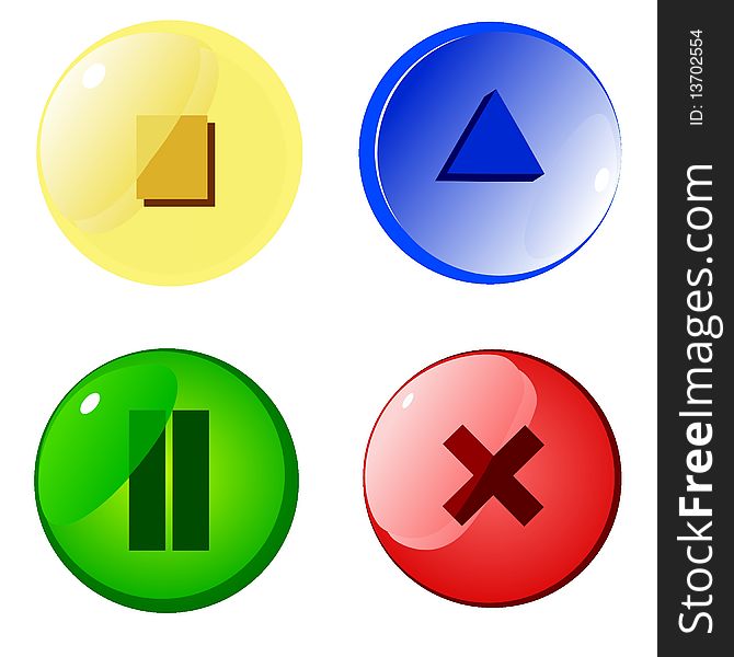 Color buttons on a white background