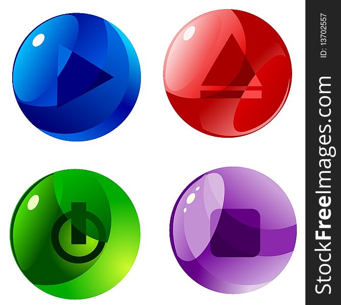 Color buttons on a white background