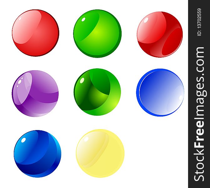 Color buttons on a white background