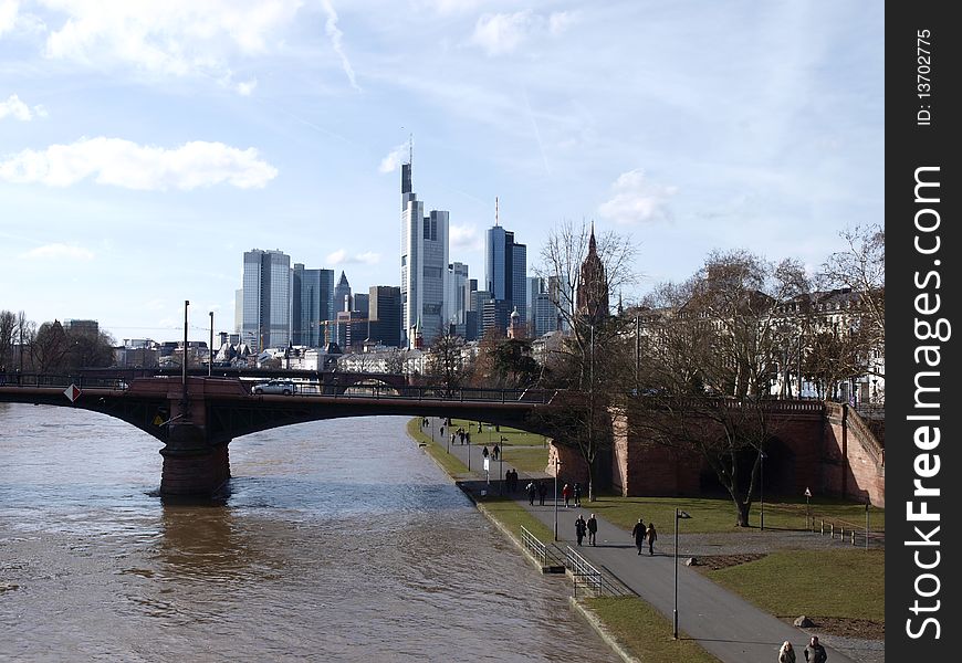 Frankfurt skyline during the day. Frankfurt skyline during the day