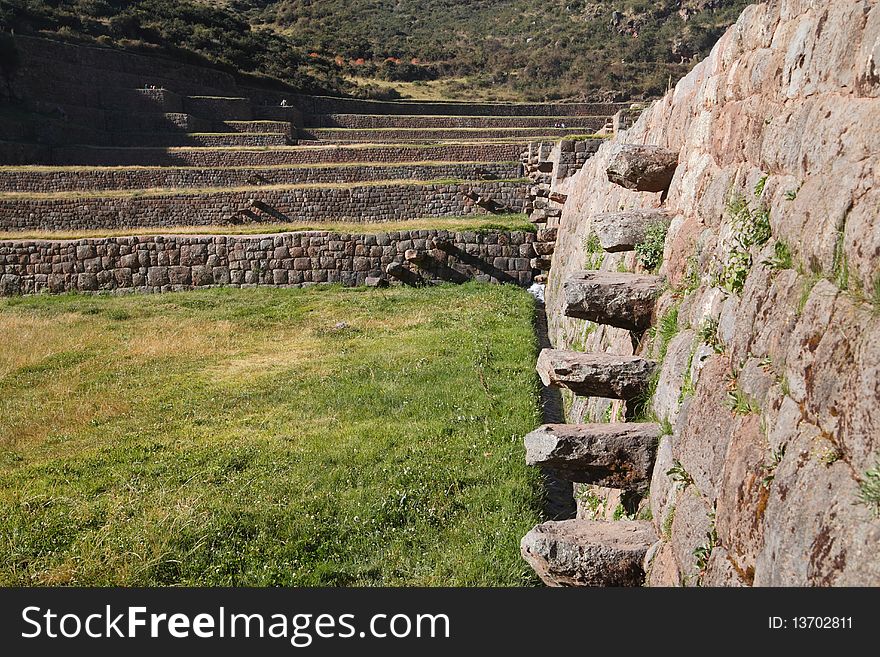 Ancient ruins of Machu Picchu in Peru on a sunny day